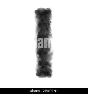 Letter I made from black clouds on a white background. Stock Photo