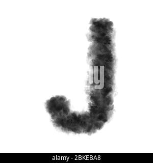 Letter J made from black clouds on a white background. Stock Photo
