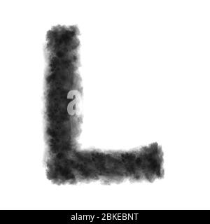 Letter L made from black clouds on a white background. Stock Photo