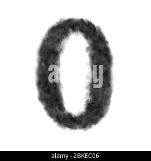 Letter O made from black clouds on a white background. Stock Photo