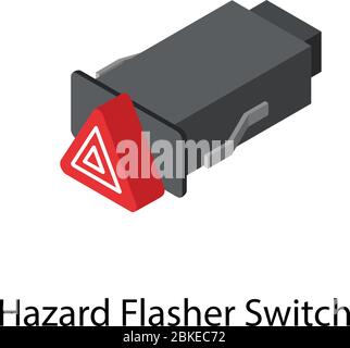 Hazard flasher switch icon. Isometric of hazard flasher switch vector icon for web design isolated on white background Stock Vector
