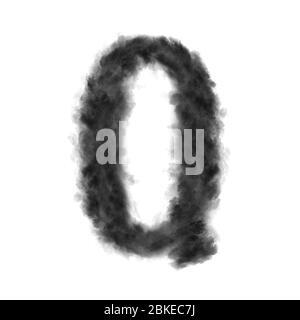 Letter Q made from black clouds on a white background. Stock Photo
