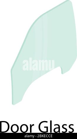 Door glass icon. Isometric of door glass vector icon for web design isolated on white background Stock Vector