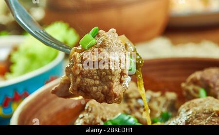 Siga Wot  - spiced beef stew, Ethiopian and Eritrean stew or curry Stock Photo