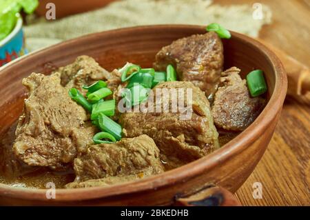 Siga Wot  - spiced beef stew, Ethiopian and Eritrean stew or curry Stock Photo