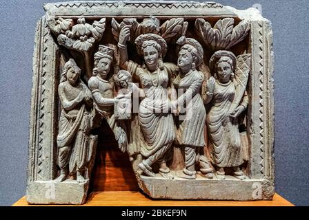 Gandhara Buddha statue, Stone Carving, Lahore Museum, Lahore, Punjab ...