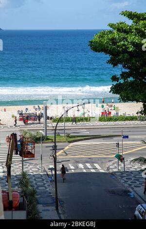 Ipanema Beach Viewed From Street in Rio de Janeiro, Brazil