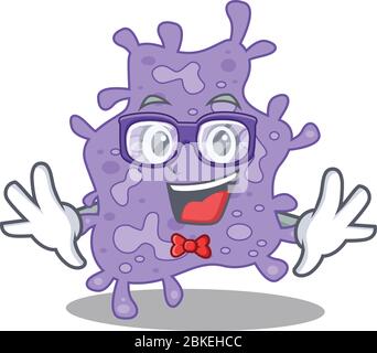 Mascot design style of geek staphylococcus aureus with glasses Stock Vector