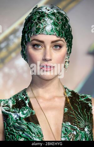 Amber Heard attends the 'Aquaman' world premiere at Cineworld Leicester Square on November 26, 2018 in London,UK. Stock Photo