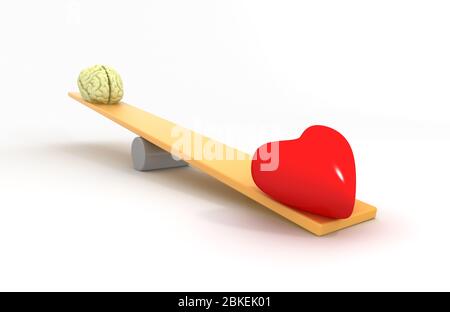 Heart vs Mind Stock Photo