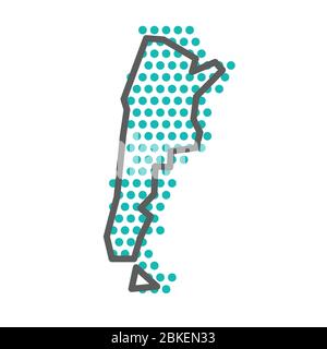 Argentina simple outline map with green halftone dot pattern Stock Vector