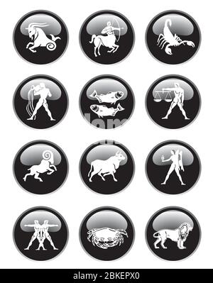Set of abstract astrological signs isolated - vector illustration Stock Vector