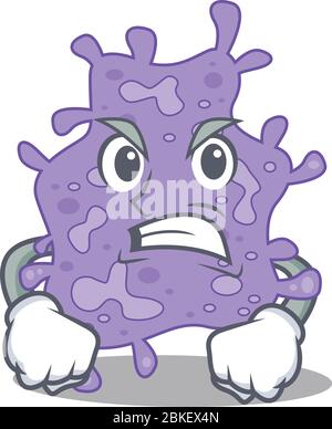 Mascot design concept of staphylococcus aureus with angry face Stock Vector