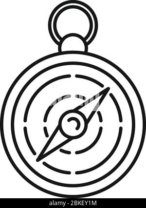 Hiking hand compass icon. Outline hiking hand compass vector icon for web design isolated on white background Stock Vector