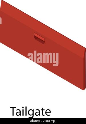 Tailgate icon. Isometric of tailgate vector icon for web design isolated on white background Stock Vector