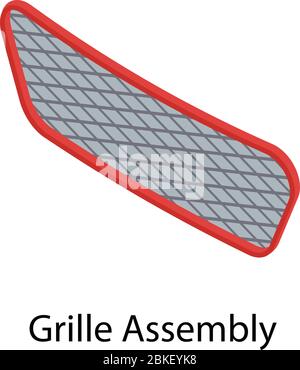 Grille assembly icon. Isometric of grille assembly vector icon for web design isolated on white background Stock Vector