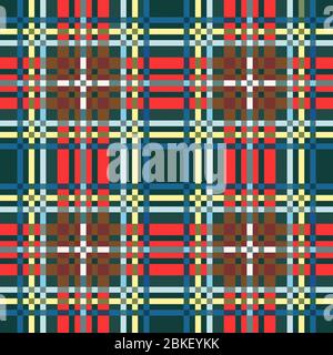 Multicolor tartan Scottish seamless pattern, texture for tartan, plaid, tablecloths, clothes, bedding, blankets and other textile Stock Vector