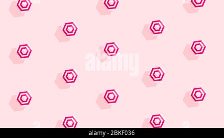Creative composition pattern of pink rubber circles for swimming on pink background. Top view, flat lay Stock Vector
