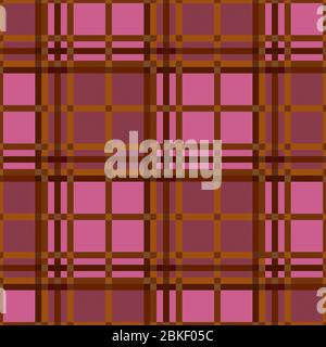Tartan Scottish muted seamless pattern in pink, brown and khaki hues, texture for flannel shirt, plaid, tablecloths, clothes, blankets and other texti Stock Vector