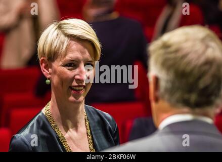 Munich, Bavaria, Germany. 4th May, 2020. The Munich Stadtrat (City Council) opened its new Amtsperiode (term) at the Deutsches Theatre due to Coronavirus crisis. The theatre allowed alternating seating for officials, the public, and media. Credit: Sachelle Babbar/ZUMA Wire/Alamy Live News Stock Photo