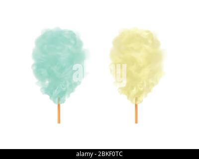 Sugar clouds 3d vector icon set. Stock Vector