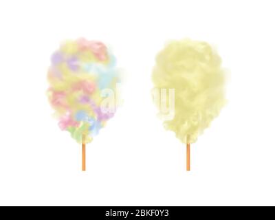 Sugar clouds 3d vector icon set. Stock Vector