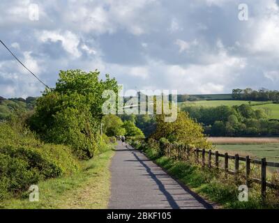 BIDEFORD, DEVON,ENGLAND, UK - MAY 1 2020: The Tarka Trail, walking and cycle route. Scenic outdoor exercise. Stock Photo