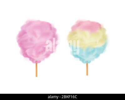 Sugar clouds 3d vector icon set. Stock Vector