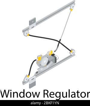 Window regulator icon. Isometric of window regulator vector icon for web design isolated on white background Stock Vector