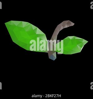 Apple leaves. Vector illustration on isolated background. Stock Vector
