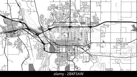 Urban vector city map of Bismarck, USA. North Dakota state capital Stock Vector