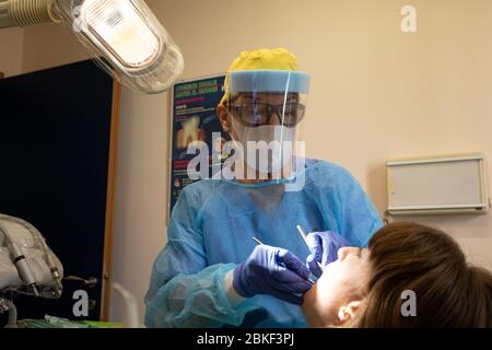 Italy: Dentist restart after lockdown Stock Photo