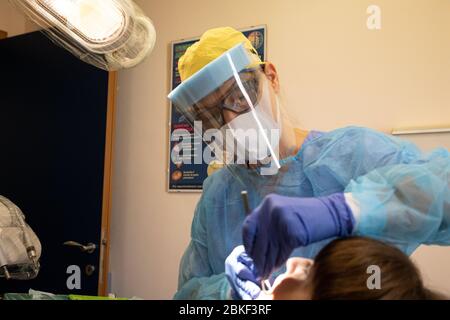 Italy: Dentist restart after lockdown Stock Photo