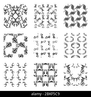 Universal different seamless patterns. Retro fashion style patterns. Set of abstract seamless patterns Stock Vector