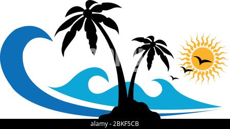 Illustration art of a natural logo with isolated background Stock Vector