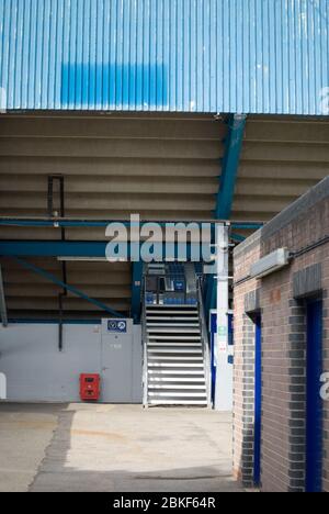 Ellerslie Road Stand Blue Stadium 1960s 1970s Architecture Steel Structure QPR FC Loftus Road South Africa Road, Shepherd's Bush, London W12 Stock Photo