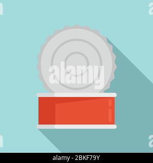 Open tin can icon. Flat illustration of open tin can vector icon for web design Stock Vector