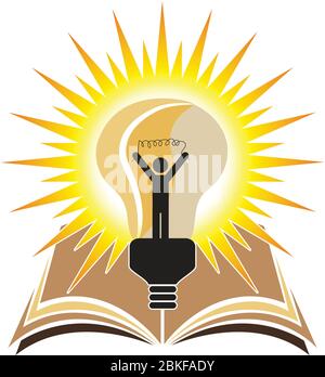 Illustration art of bright education with isolated background Stock Vector
