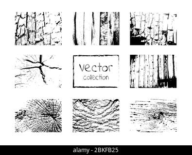 Wood texture for your design. Set wooden background. Stock Vector