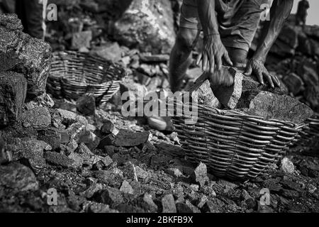 Coal in Jharkhand, India Stock Photo