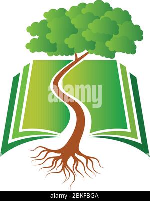 Tree Book Icon tree and book logo Icon Illustration Brand Identity Stock Vector Image ...
