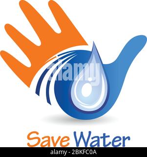 Illustration art of a save water logo with isolated background Stock Vector