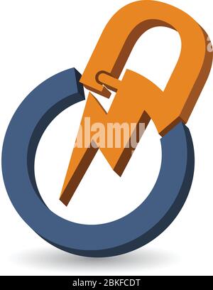 Illustration art of a power lock with white background Stock Vector