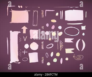 Comic vector speech bubbles vintage style. Hand drawn pastel elements. Stock Vector