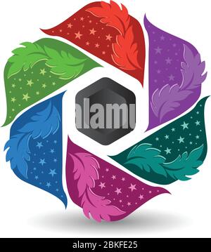 flower polygon logo Stock Vector