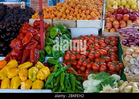 Fruit and vegetables at Sanary sur Mer market,Var, south of France Stock Photo