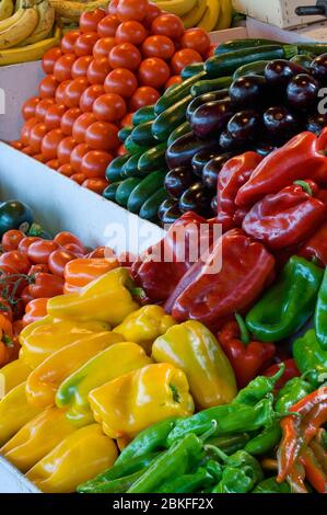 Fresh Fruit and vegetables at Sanary sur Mer market,Var, south of France Stock Photo