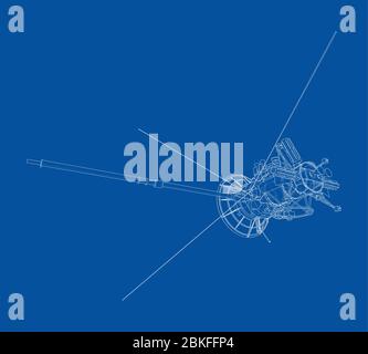 Communication satellite concept outline. Vector Stock Vector