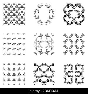 Universal different seamless patterns. Retro fashion style patterns. Set of abstract seamless patterns Stock Vector