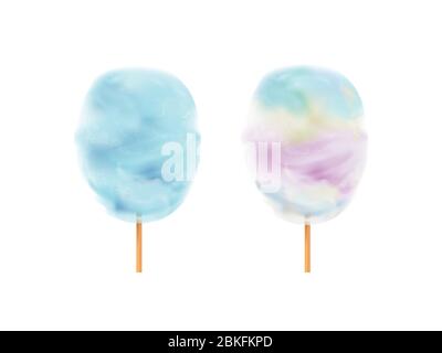 Sugar clouds 3d vector icon set. Stock Vector